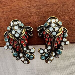 Heidi Daus "Real McKoi" Koi Fish Clip-On Earrings with Multicolor Crystals